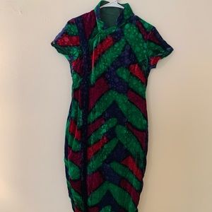 Vintage Qipao velvet dress
